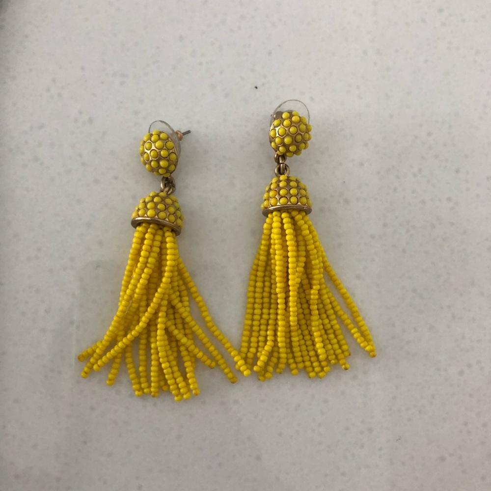 Yellow fringe earrings